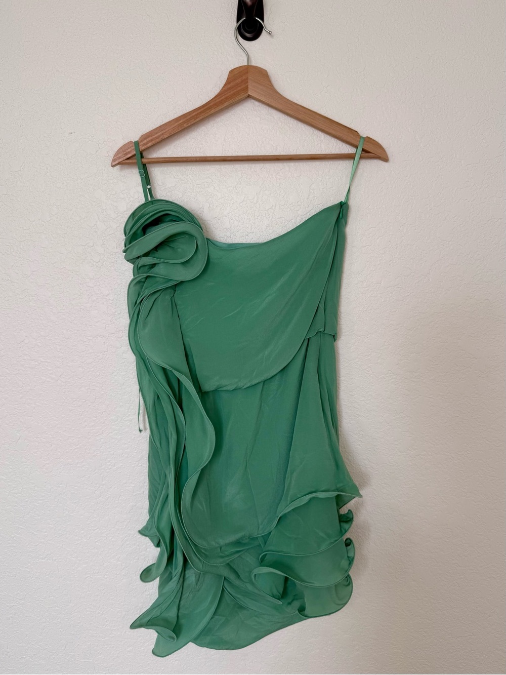 Sea foam Green Chiffon Ruffle Slip Dress